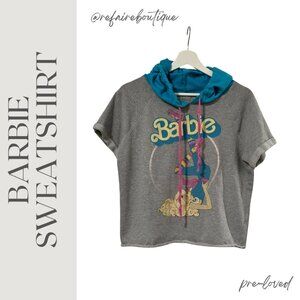 Barbie Hooded Short Sleeve Sweatshirt